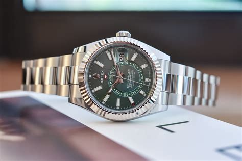 rolex sky dweller green dial for sale|rolex sky dweller price chart.